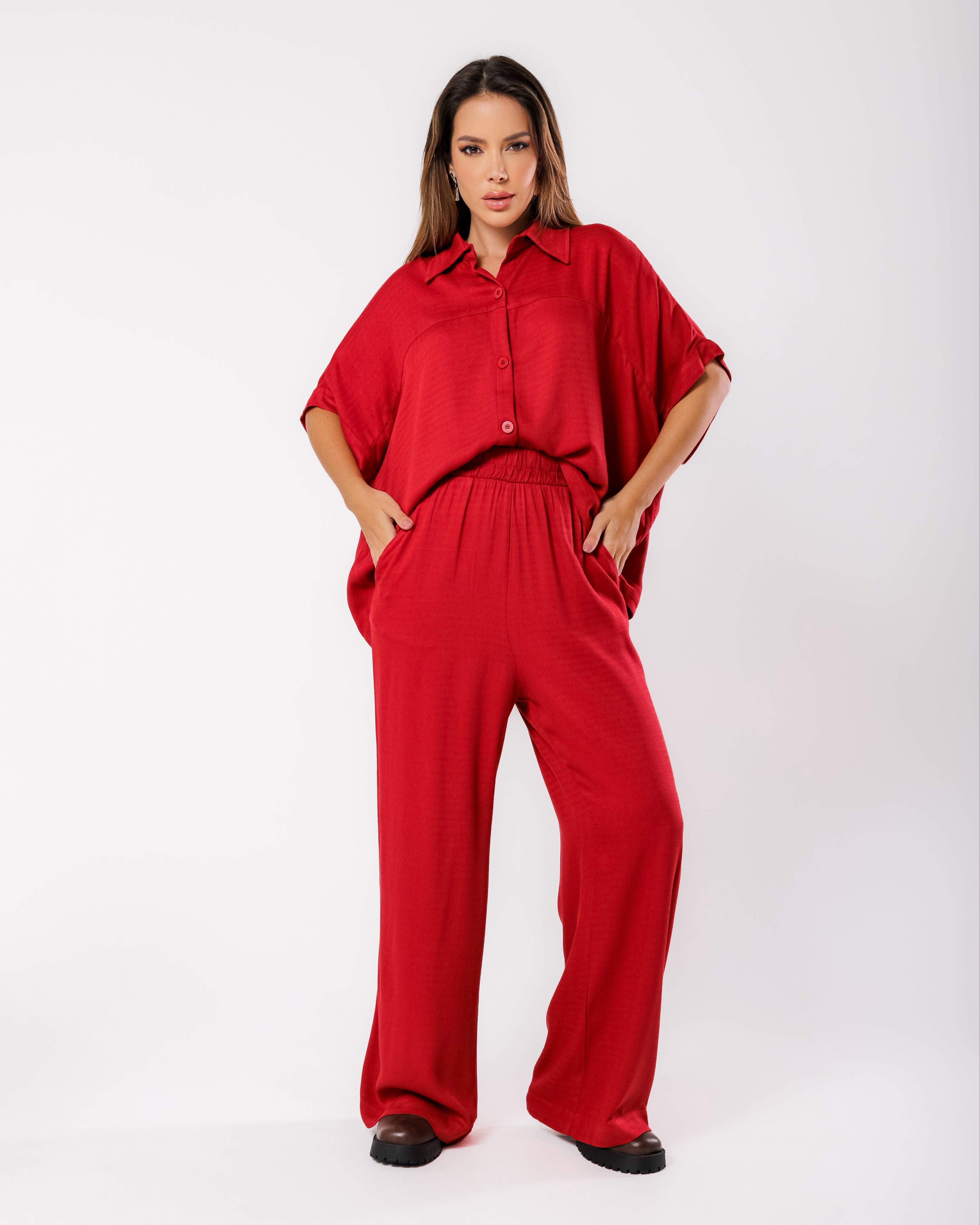 Camisa em viscose maquinetada