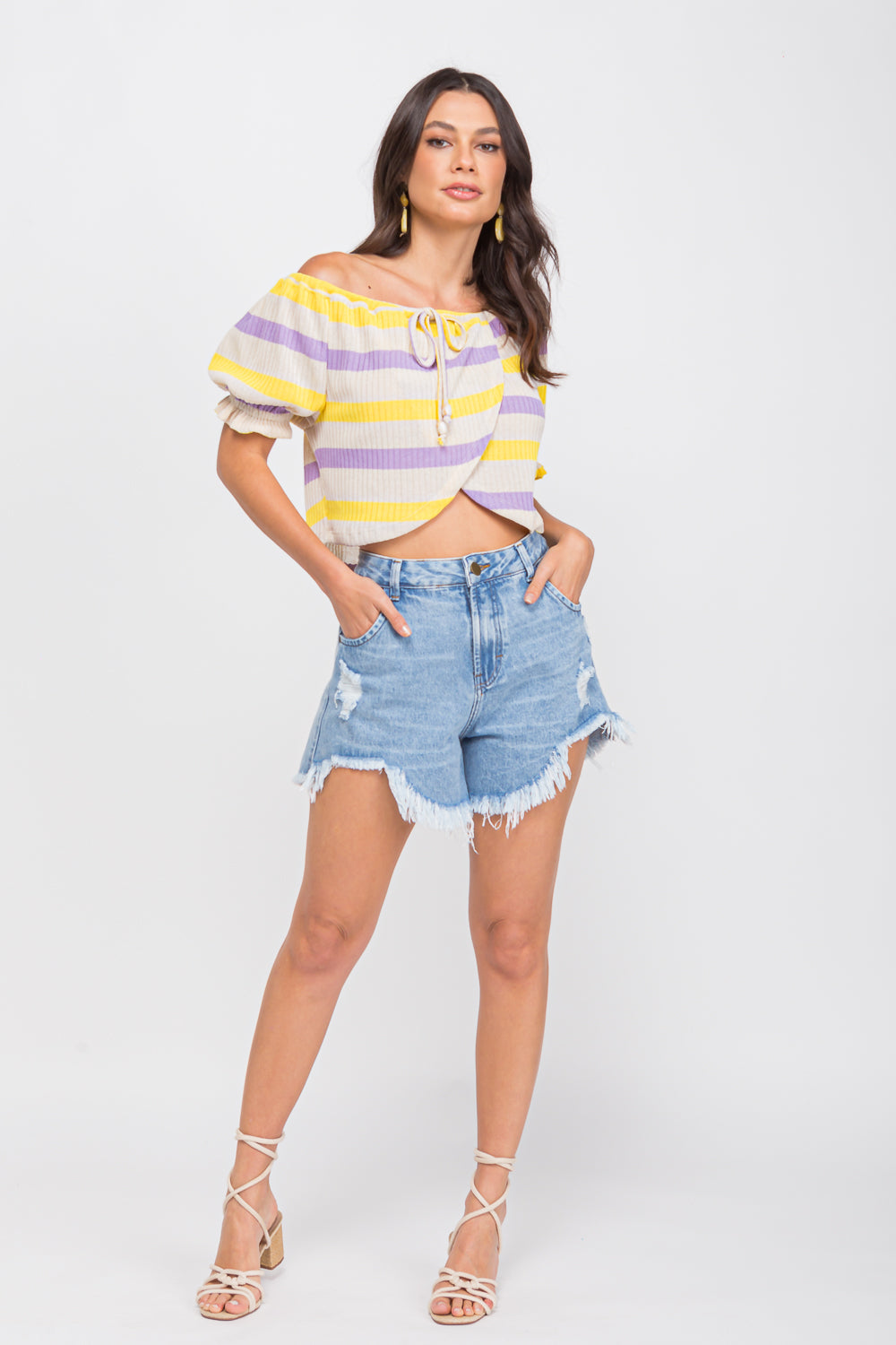 Blusa Maxi Cropped Lilas