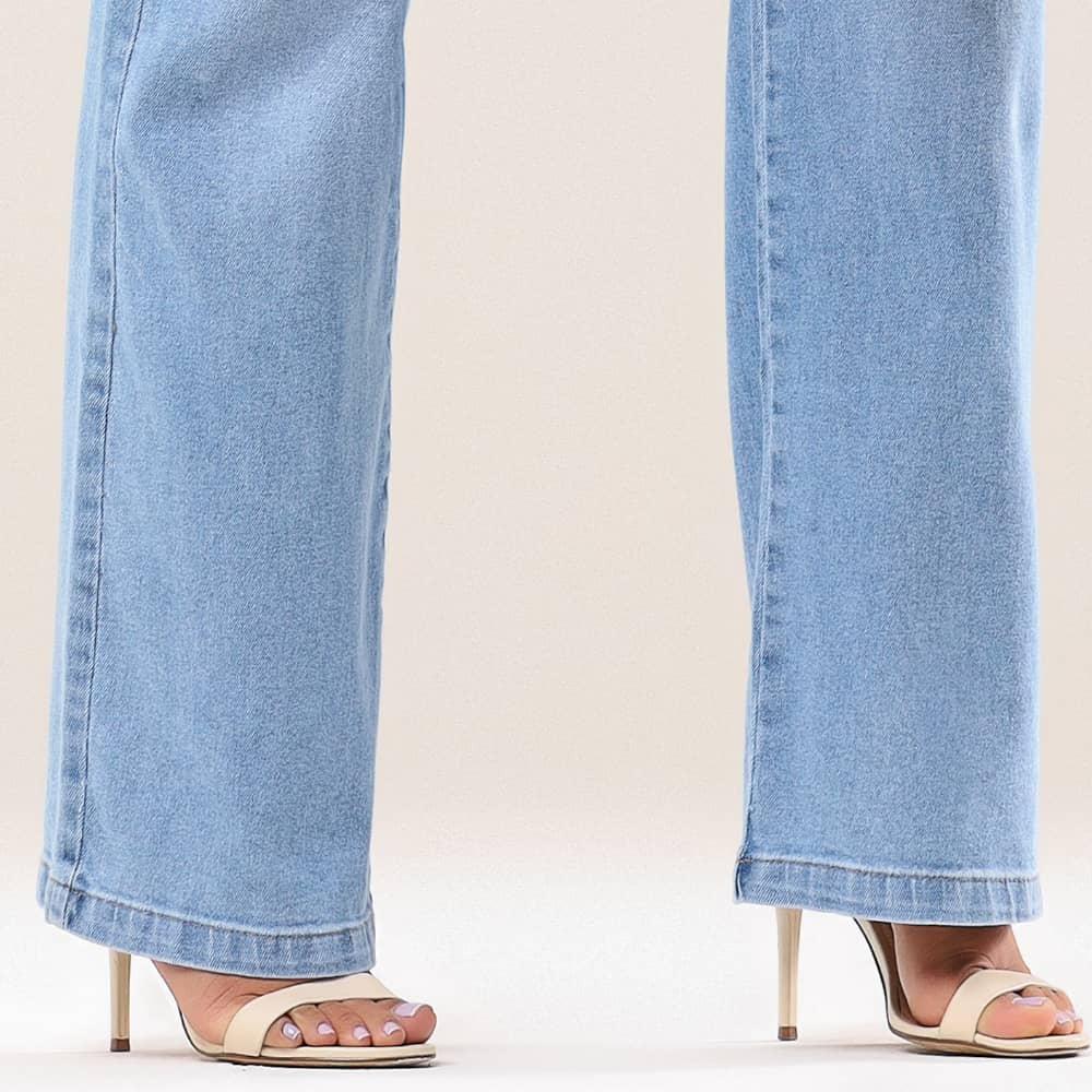 Calça Jeans Feminina Wide Leg Modeladora c/ Elastano Marselha - RX4003